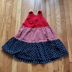 Gymboree Red, White, and Blue Tiered Dress size 6